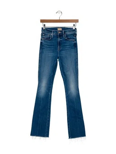Pre-owned Mother Mid-rise Straight Leg Jeans In Blue