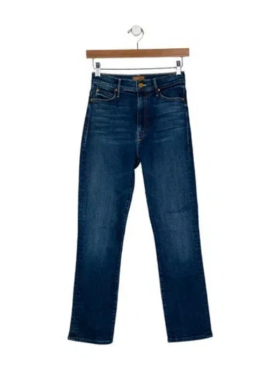 Pre-owned Mother Mid-rise Straight Leg Jeans In Blue