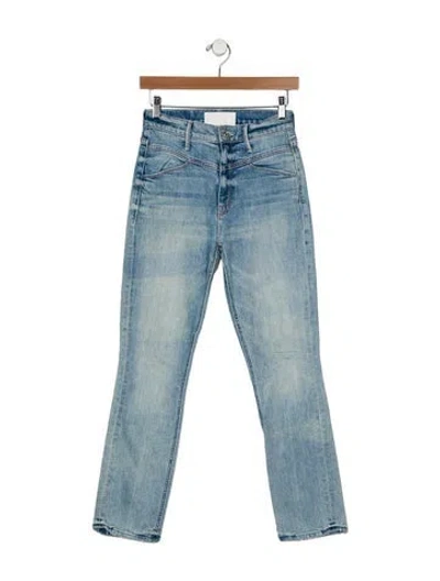 Pre-owned Mother Mid-rise Straight Leg Jeans In Blue
