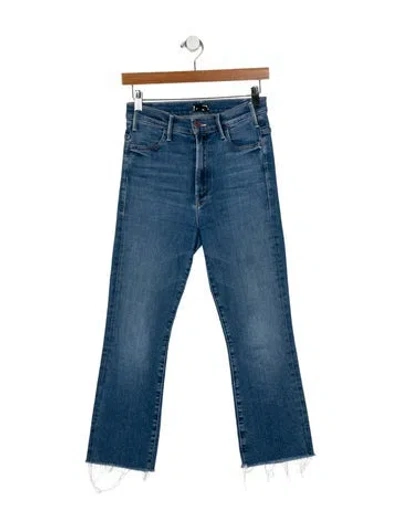 Pre-owned Mother Mid-rise Straight Leg Jeans In Blue