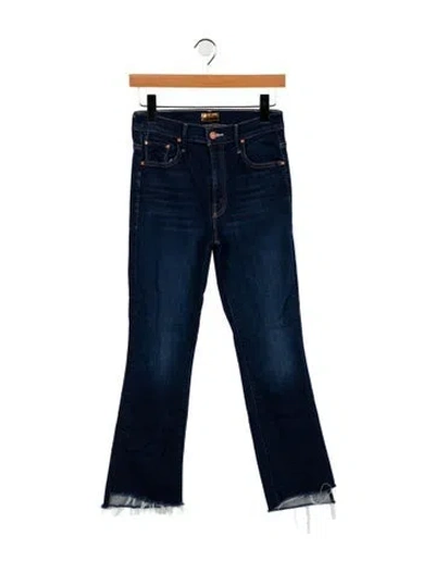 Pre-owned Mother Mid-rise Straight Leg Jeans In Blue