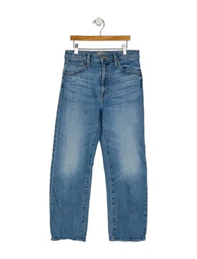 Pre-owned Mother Mid-rise Straight Leg Jeans In Blue