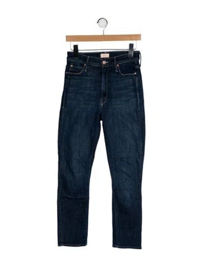 Pre-owned Mother Mid-rise Straight Leg Jeans In Blue