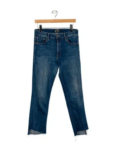 Pre-owned Mother Mid-rise Straight Leg Jeans In Blue