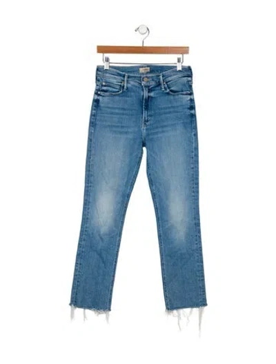 Pre-owned Mother Mid-rise Straight Leg Jeans In Blue