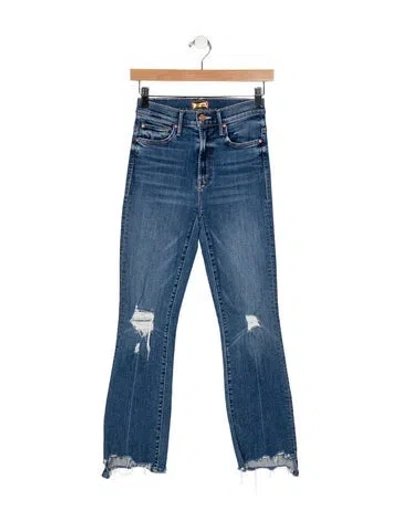 Pre-owned Mother Mid-rise Straight Leg Jeans In Blue