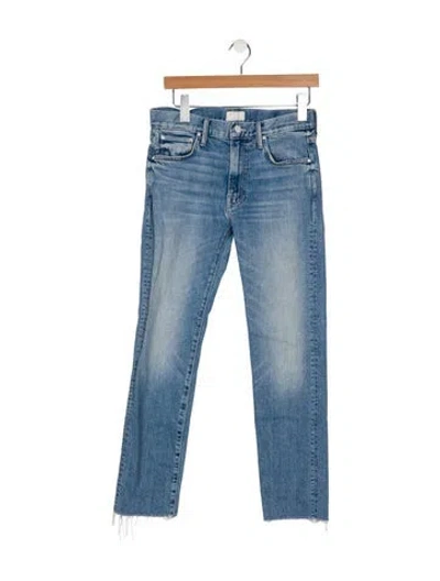 Pre-owned Mother Mid-rise Straight Leg Jeans In Blue