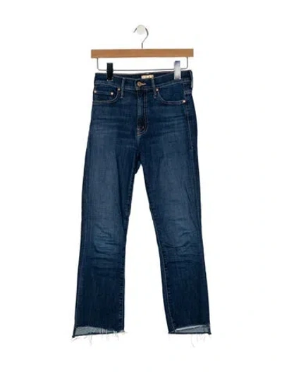 Pre-owned Mother Mid-rise Straight Leg Jeans In Blue