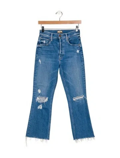Pre-owned Mother Mid-rise Straight Leg Jeans In Blue