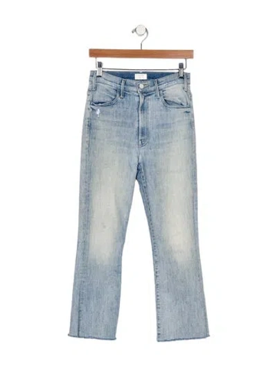Pre-owned Mother Mid-rise Straight Leg Jeans In Blue