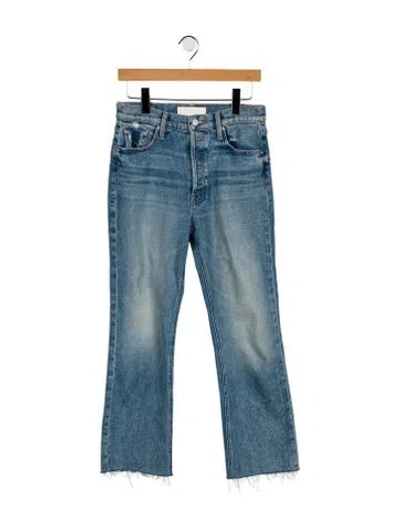 Pre-owned Mother Mid-rise Straight Leg Jeans In Blue