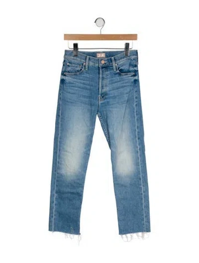 Pre-owned Mother Mid-rise Straight Leg Jeans In Blue