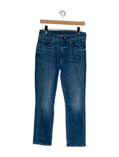 Pre-owned Mother Mid-rise Straight Leg Jeans In Blue