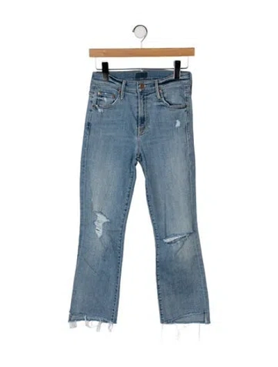 Pre-owned Mother Mid-rise Straight Leg Jeans In Blue
