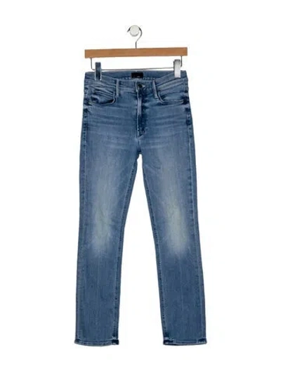 Pre-owned Mother Mid-rise Straight Leg Jeans In Blue