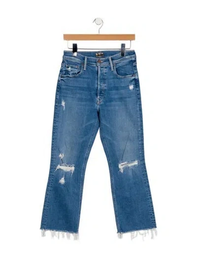 Pre-owned Mother Mid-rise Straight Leg Jeans In Blue