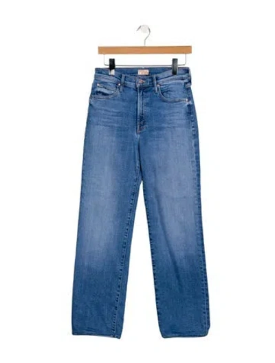 Pre-owned Mother Mid-rise Straight Leg Jeans In Blue
