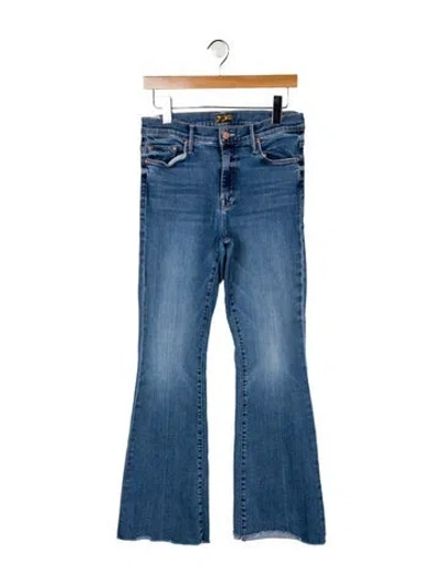 Pre-owned Mother Mid-rise Straight Leg Jeans In Blue