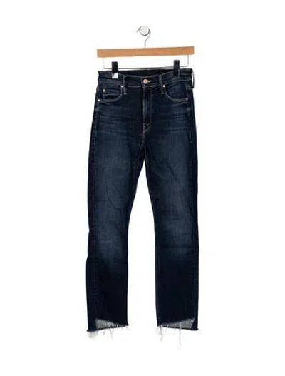Pre-owned Mother Mid-rise Straight Leg Jeans In Blue
