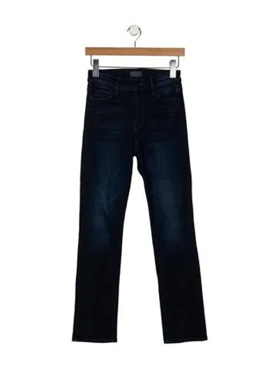 Pre-owned Mother Mid-rise Straight Leg Jeans In Blue