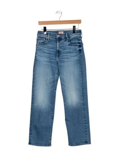 Pre-owned Mother Mid-rise Straight Leg Jeans In Blue