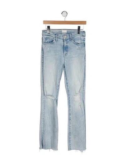 Pre-owned Mother Mid-rise Straight Leg Jeans In Blue