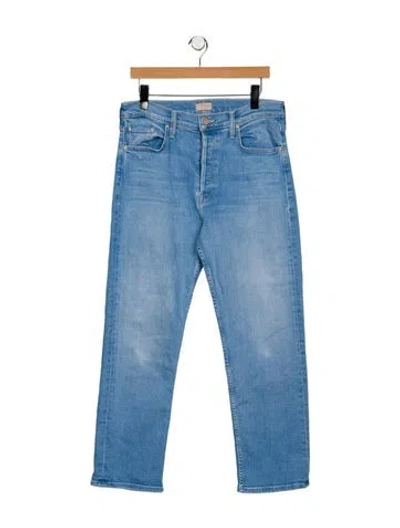 Pre-owned Mother Mid-rise Straight Leg Jeans In Blue