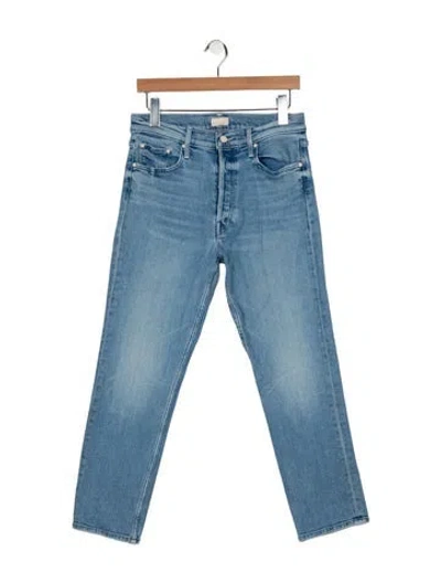 Pre-owned Mother Mid-rise Straight Leg Jeans In Blue