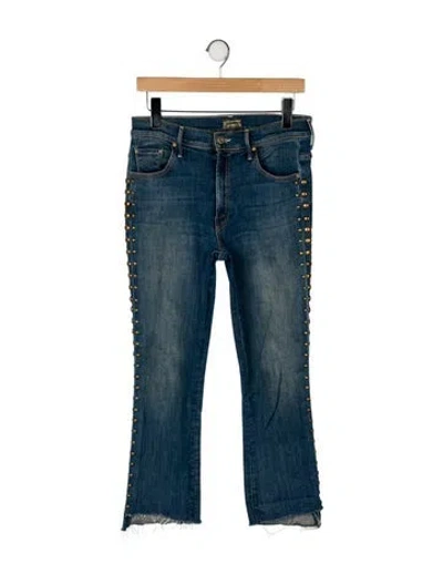 Pre-owned Mother Mid-rise Straight Leg Jeans In Blue