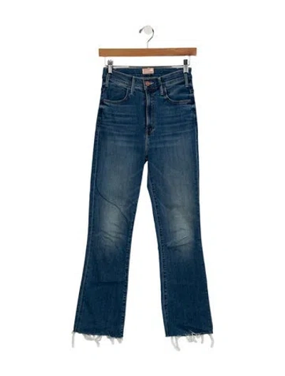 Pre-owned Mother Mid-rise Straight Leg Jeans In Blue