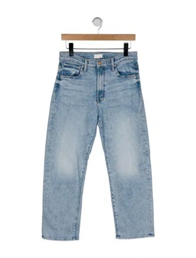 Pre-owned Mother Mid-rise Straight Leg Jeans In Blue