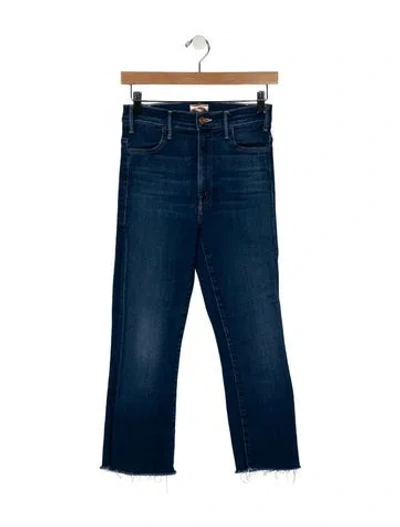 Pre-owned Mother Mid-rise Straight Leg Jeans In Blue