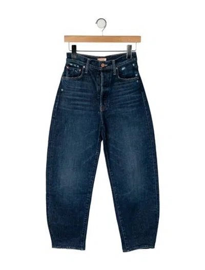 Pre-owned Mother Mid-rise Straight Leg Jeans In Blue