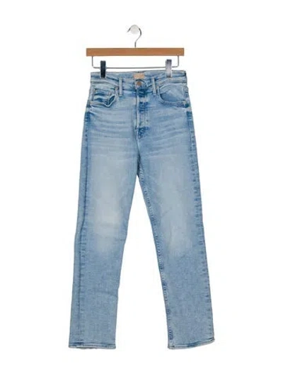 Pre-owned Mother Mid-rise Straight Leg Jeans In Blue