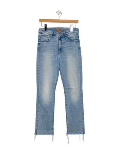 Pre-owned Mother Mid-rise Straight Leg Jeans In Blue