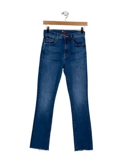 Pre-owned Mother Mid-rise Straight Leg Jeans In Blue