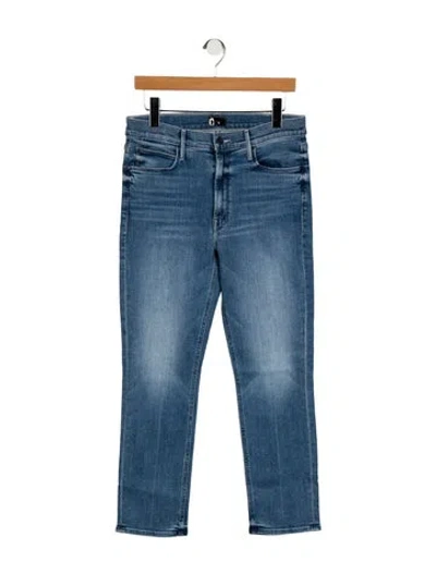 Pre-owned Mother Mid-rise Straight Leg Jeans In Blue