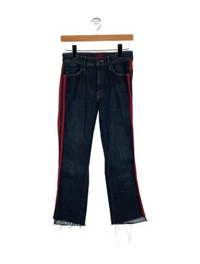 Pre-owned Mother Mid-rise Straight Leg Jeans In Blue