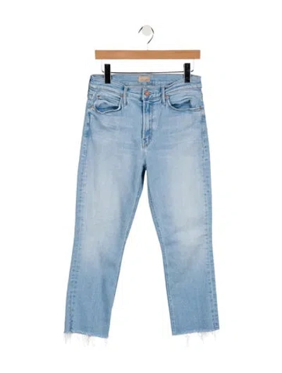 Pre-owned Mother Mid-rise Straight Leg Jeans In Blue