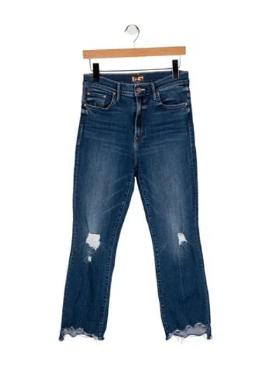 Pre-owned Mother Mid-rise Straight Leg Jeans In Blue
