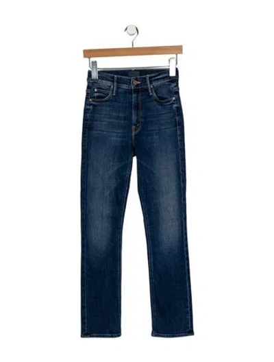 Pre-owned Mother Mid-rise Straight Leg Jeans In Blue