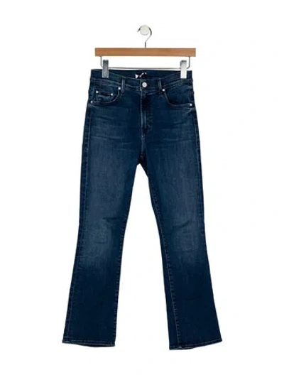 Pre-owned Mother Mid-rise Straight Leg Jeans In Blue