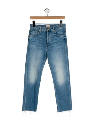 Pre-owned Mother Mid-rise Straight Leg Jeans In Blue