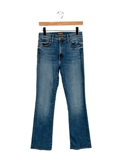 Pre-owned Mother Mid-rise Straight Leg Jeans In Blue