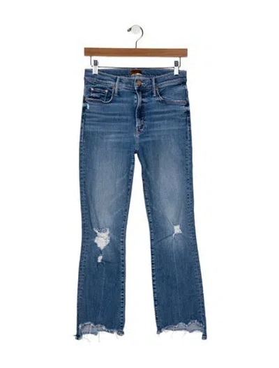 Pre-owned Mother Mid-rise Straight Leg Jeans In Blue