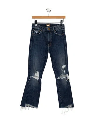 Pre-owned Mother Mid-rise Straight Leg Jeans In Blue