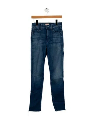 Pre-owned Mother Mid-rise Straight Leg Jeans In Blue