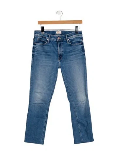 Pre-owned Mother Mid-rise Straight Leg Jeans In Blue