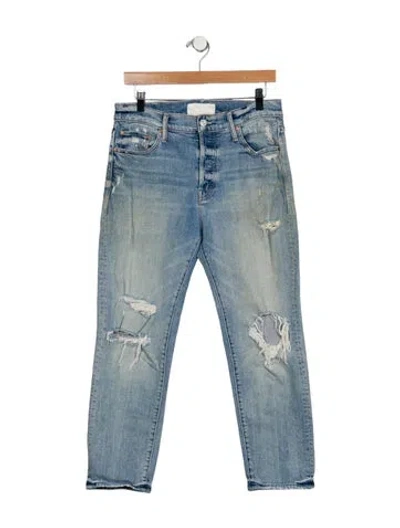 Pre-owned Mother Mid-rise Straight Leg Jeans In Blue