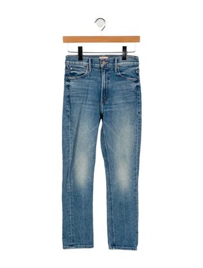 Pre-owned Mother Mid-rise Straight Leg Jeans In Blue